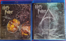 Load image into Gallery viewer, Harry Potter Deathly Hallows Parts 1 and 2 Blu-ray bundle front covers side by side