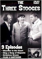 The Three Stooges - 3 Episodes: Disorder in Court, Sing a Song of Sixpants, Brideless Groom, Plus 3 cartoons