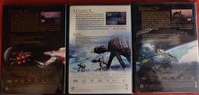 Load image into Gallery viewer, Back covers of three Star Wars full screen DVDs
